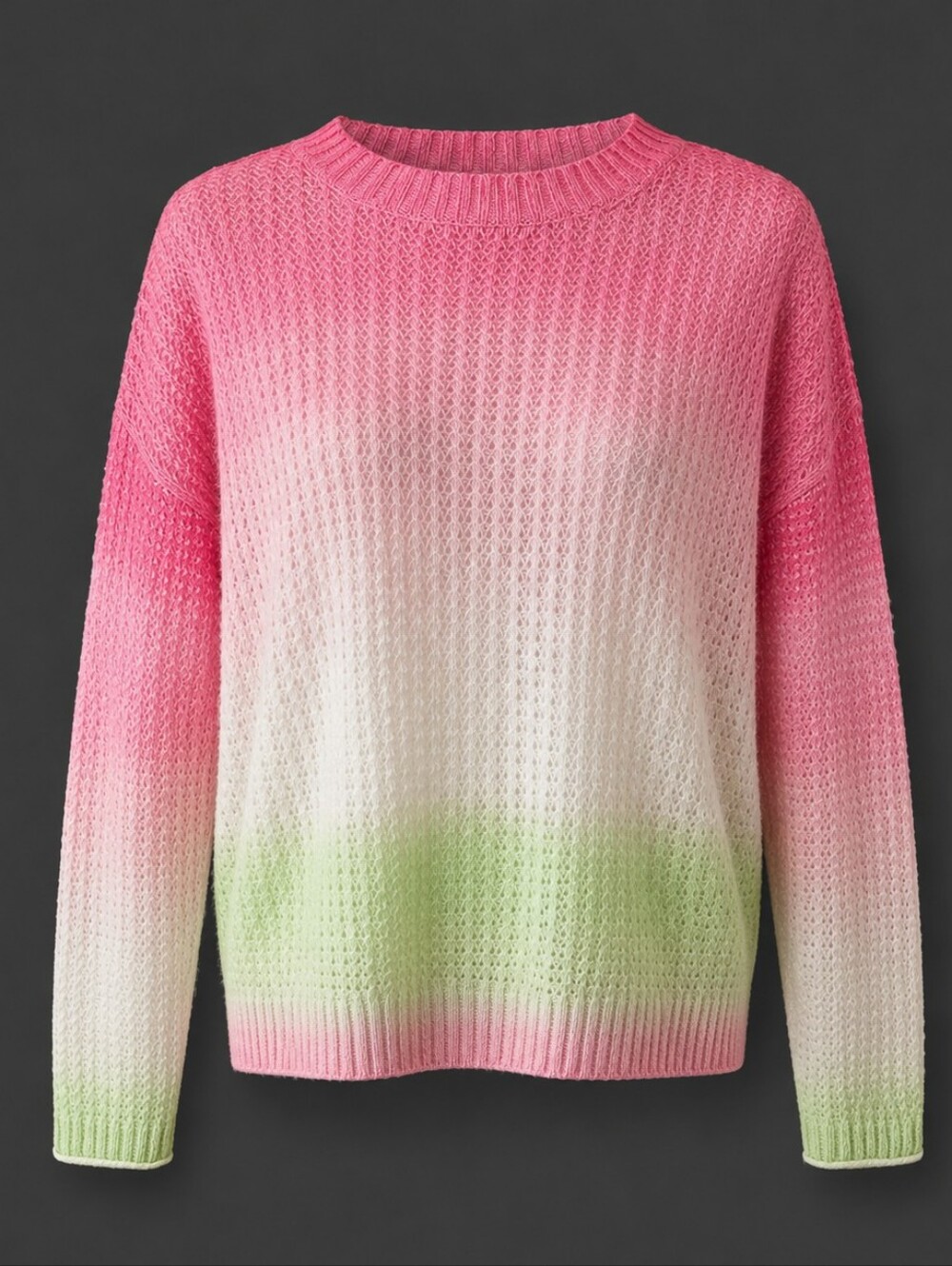 Lisa Todd Women's Pink to Green Ombre Crewneck Sweater
